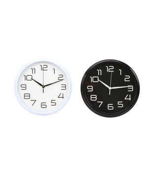 Orologio Da Parete Muro Analogico Per Cucina Stanza Casa 30cm Bianco Nero 186866         