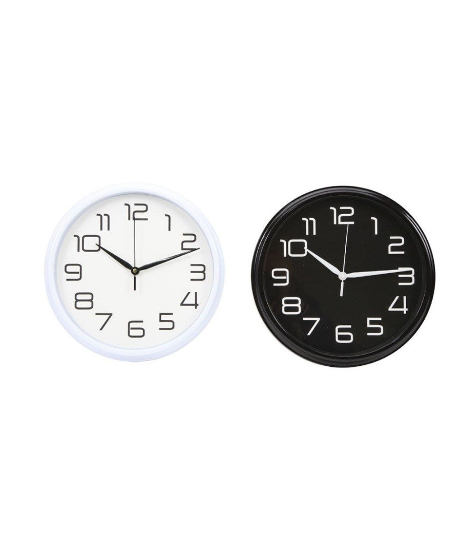 Orologio Da Parete Muro Analogico Per Cucina Stanza Casa 30cm Bianco Nero 186866         