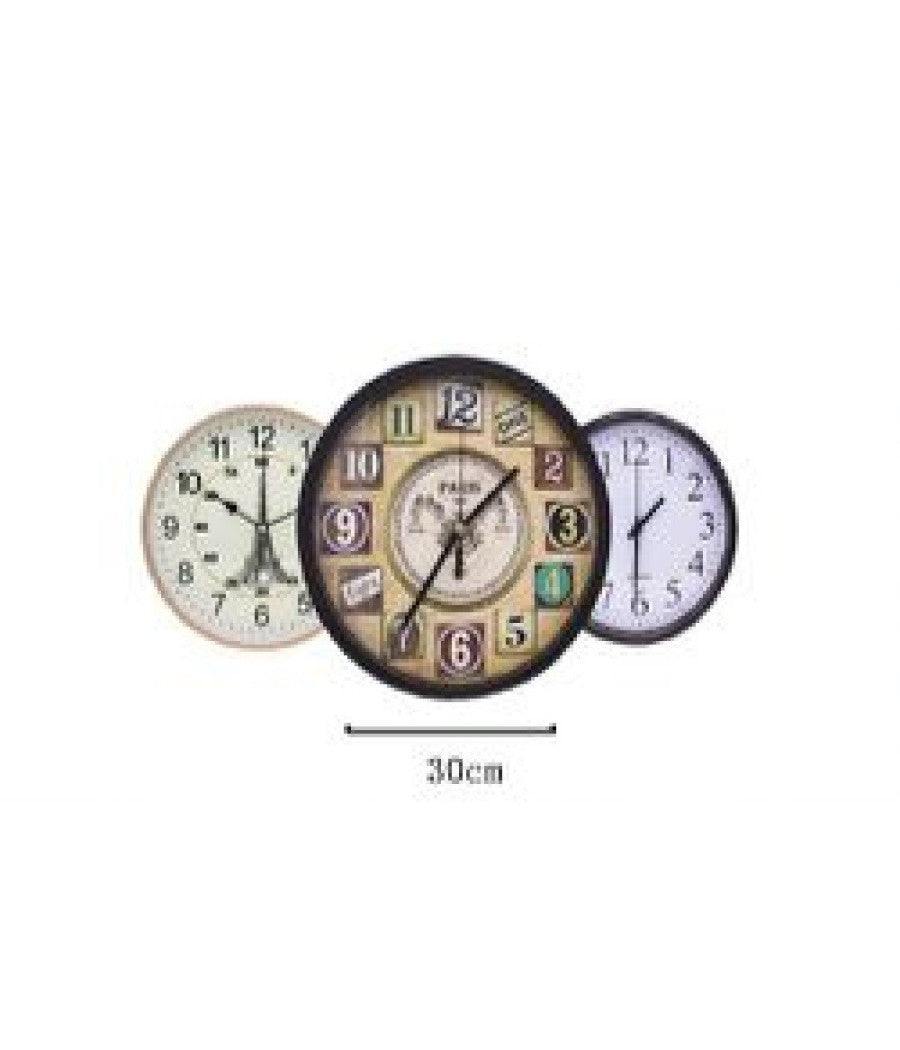 Orologio Da Parete Muro Diametro 30cm Casa Cucina Vari Modelli Assortiti Tx-9143         