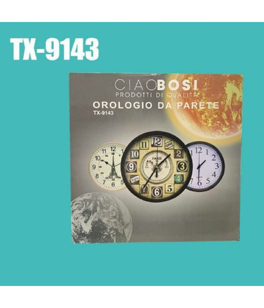 Orologio Da Parete Muro Diametro 30cm Casa Cucina Vari Modelli Assortiti Tx-9143         