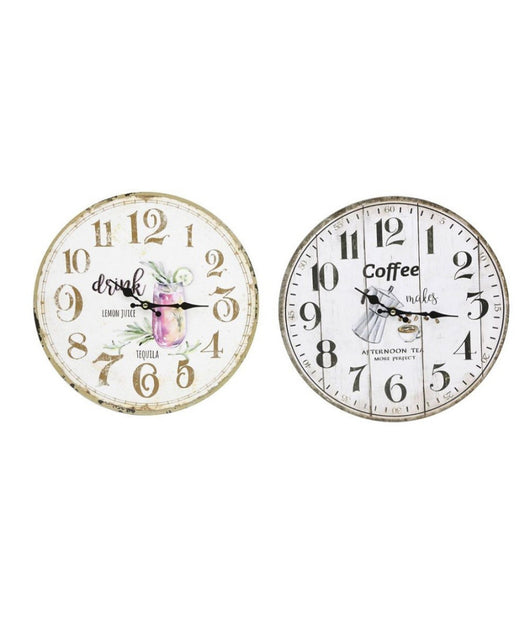 Orologio Da Parete Muro In Legno Analogico Decorato Cucina Stanza Casa 218691         