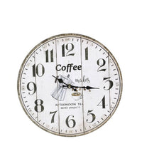 Orologio Da Parete Muro In Legno Analogico Decorato Cucina Stanza Casa 218691         