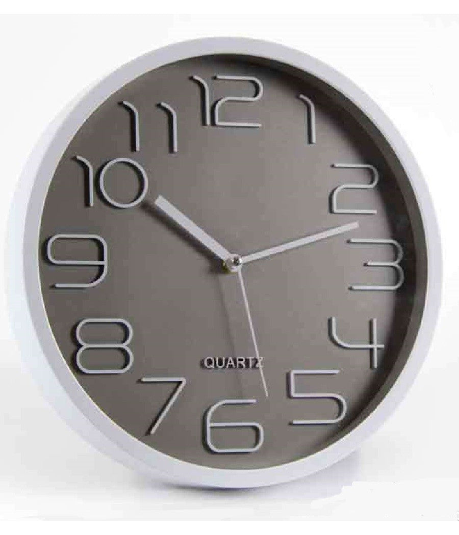Orologio Da Parete Tondo 30x4 Cm Movimento Silenzioso Elegante Assortiti 684111         