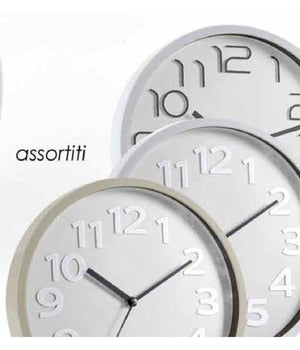Orologio Da Parete Tondo 30x4 Cm Movimento Silenzioso Elegante Assortiti 684111         