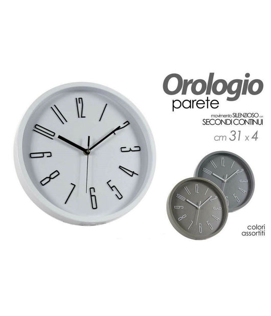 Orologio Da Parete Tondo 31x4cm Classico Vari Colori Movimento Silenzioso 774645         