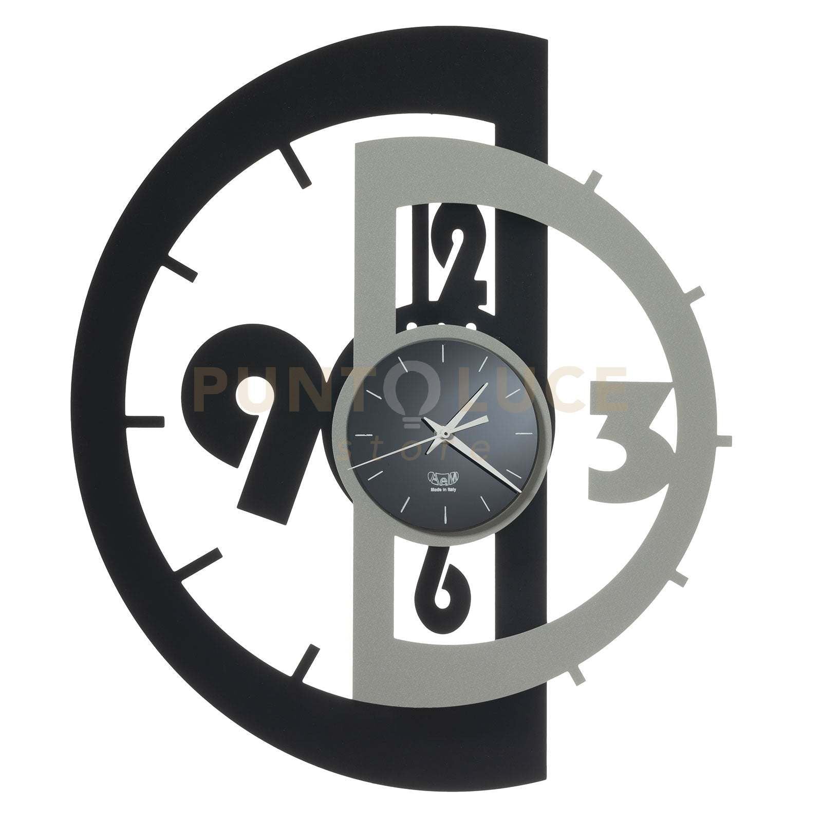 orologio da parete victor Nero e Alluminio in Ferro 45x53cmh