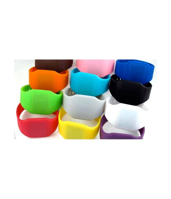 Orologio Da Polso A Led Touchscreen Unisex Uomo Donna Colorato In Silicone         