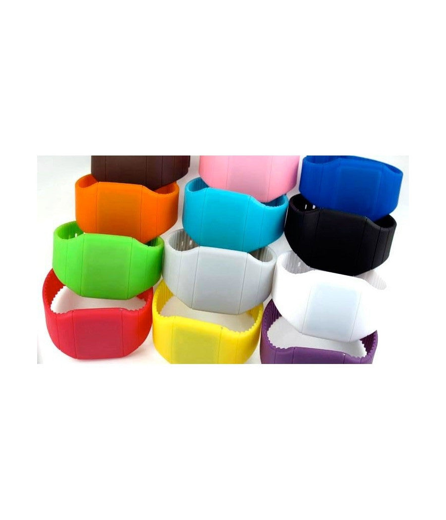 Orologio Da Polso A Led Touchscreen Unisex Uomo Donna Colorato In Silicone         