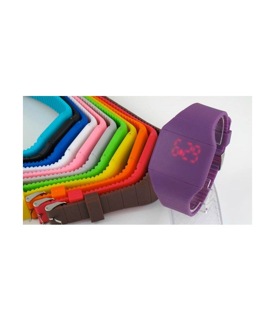 Orologio Da Polso A Led Touchscreen Unisex Uomo Donna Colorato In Silicone         