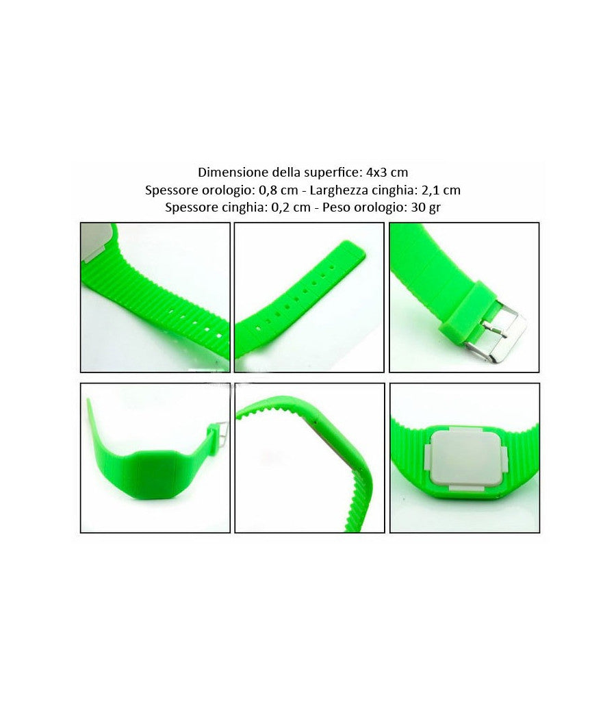 Orologio Da Polso A Led Touchscreen Unisex Uomo Donna Colorato In Silicone         