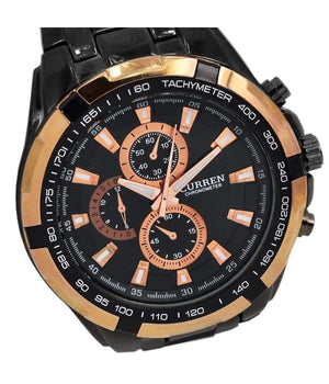 Orologio Da Polso Analogico Watch Quarzo Black Silver Curren 8023 Impermeabile         