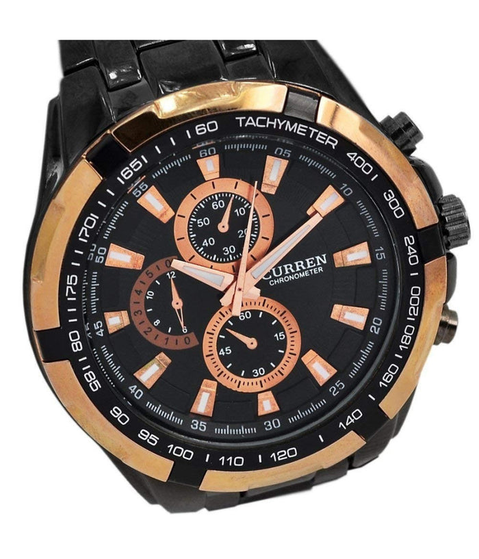 Orologio Da Polso Analogico Watch Quarzo Black Silver Curren 8023 Impermeabile         