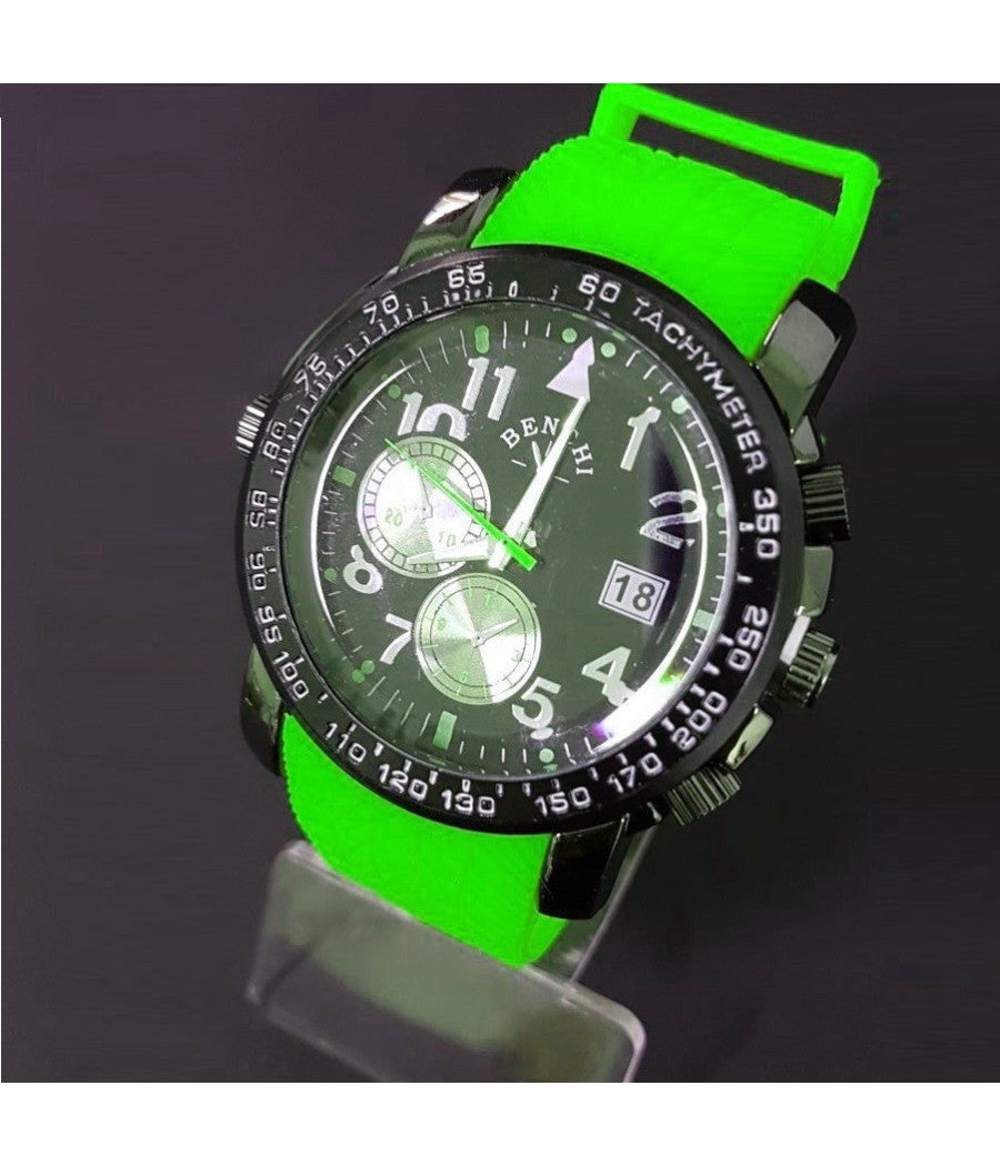 Orologio Da Polso Benchi D9652a Uomo Analogico Quarzo Sportivo Casual Verde         