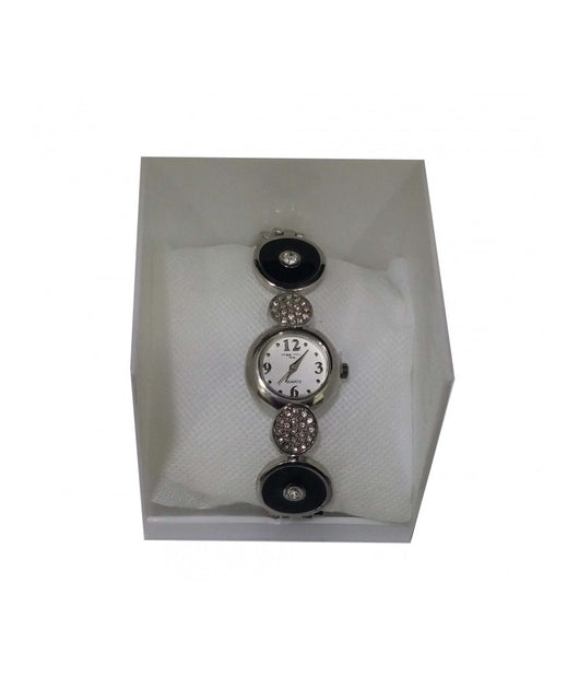 Orologio Da Polso Bracciale Donna Brillantini Quadrante Tondo Strass W4         