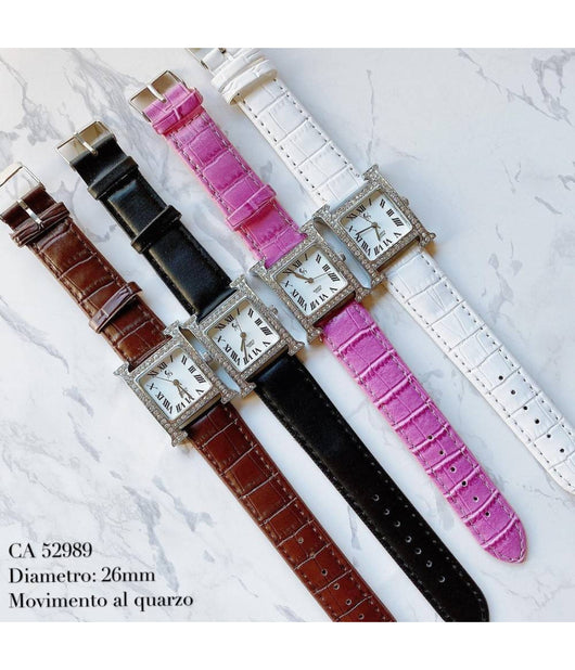 Orologio Da Polso Ca 52989 Donna Analogico Al Quarzo Fashion Casual Brillantini         