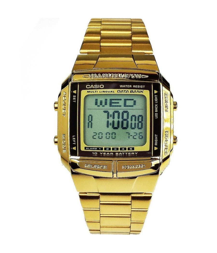 Orologio Da Polso Casio Db-360g-9adf Digitale Databank Unisex Acciaio Oro         