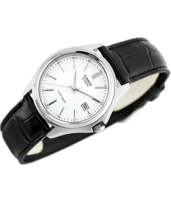 Orologio Da Polso Casio Mtp-1183e-7adf Analogico Uomo Pelle Nera Data         