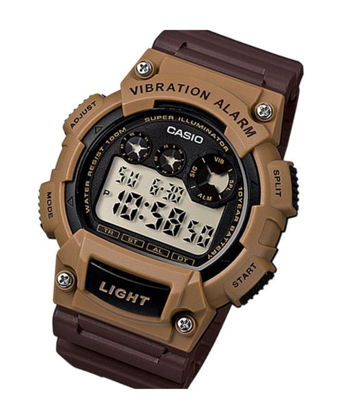 Orologio Da Polso Casio W-735h-5avd Digitale Uomo Sportivo Cronograf Marrone         