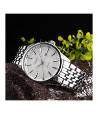 Orologio Da Polso Curren 8071 Uomo Analogico Quarzo Acciaio Data Bianco         