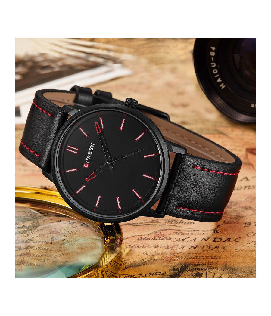 Orologio Da Polso Curren 8233 Uomo Analogico Quarzo Moderno Nero         