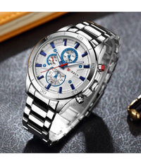 Orologio Da Polso Curren 8275 Uomo Analogico Quarzo Business Silver Blu         