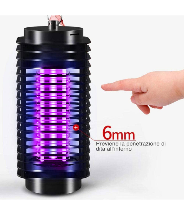 Zanzariera Elettrica Anti Zanzare Mosche Lampada Uv Led 3w Elettroinsetticida         