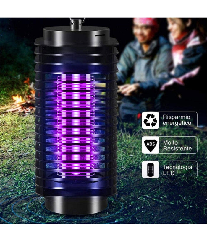 Zanzariera Elettrica Anti Zanzare Mosche Lampada Uv Led 3w Elettroinsetticida         