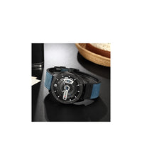 Curren 8301 Orologio Analogico Da Polso Al Quarzo Militare Sport In Pelle Blu         