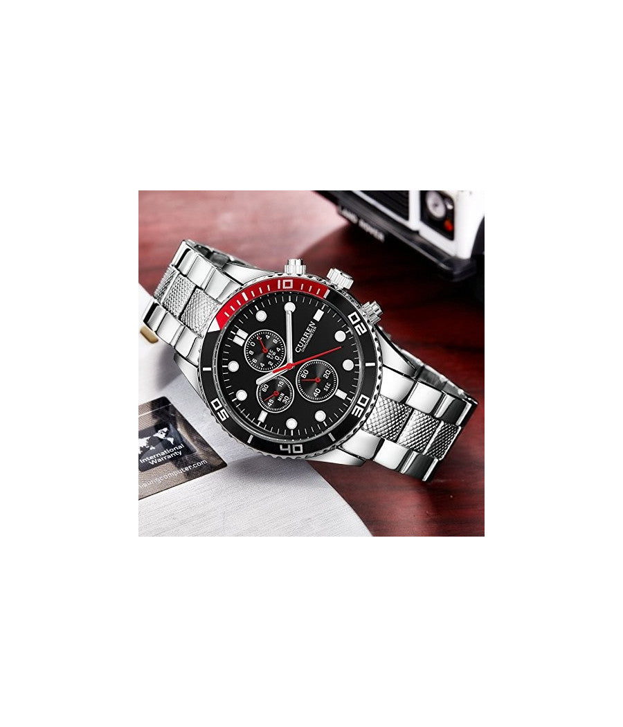 Orologio Da Polso Uomo Al Quarzo Con Data Quadrante Nero Curren 8028 Analogico         