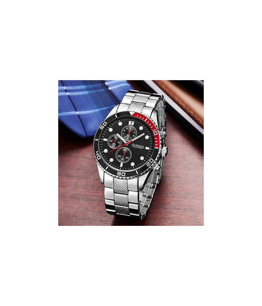 Orologio Da Polso Uomo Al Quarzo Con Data Quadrante Nero Curren 8028 Analogico         