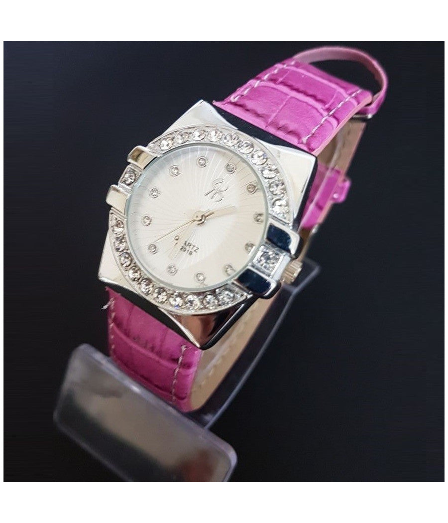 Orologio Da Polso Donna Analogico Quarzo Moderno Fashion Brillantini Rosa         