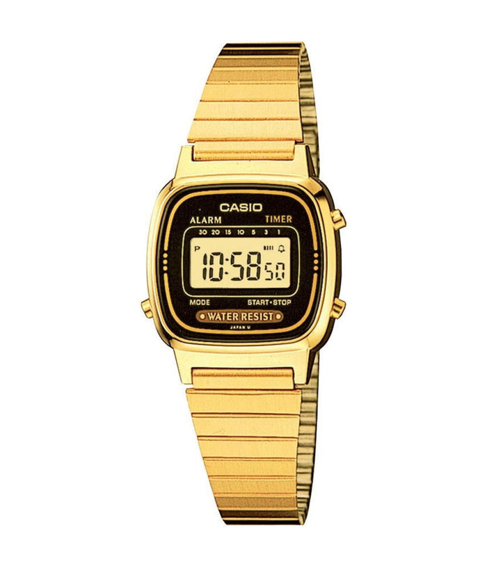Orologio Da Polso Casio La670wga-1df Digitale Donna Acciaio Vintage Dorato         