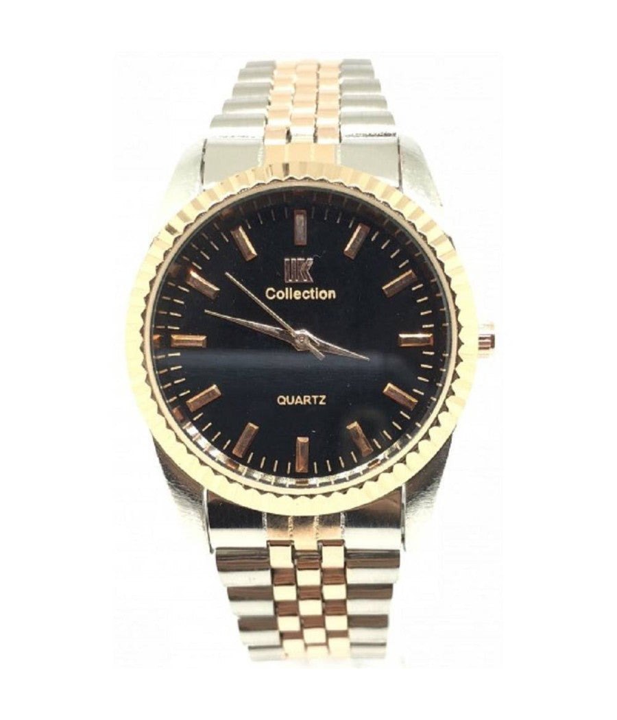 Orologio Da Polso Ik Collection Analogico Al Quarzo Silver Rosa Quadrante Nero         