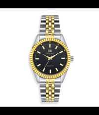 Orologio Da Polso Ik Collection Silver Dorato Analogico Al Quarzo Quadrante Nero         