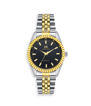 Orologio Da Polso Ik Collection Silver Dorato Analogico Al Quarzo Quadrante Nero         
