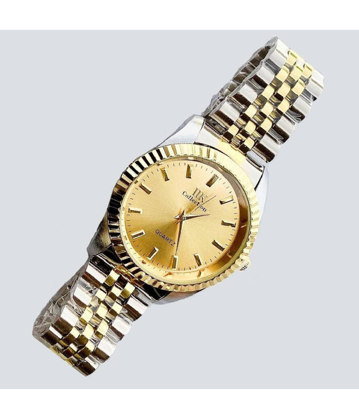 Orologio Da Polso Ik Collection Silver Dorato Analogico Quarzo Quadrante Dorato         