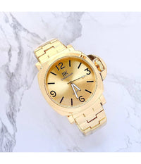 Orologio Da Polso Ik Collection Uomo Analogico Al Quarzo Grande Oro Fondo Oro         