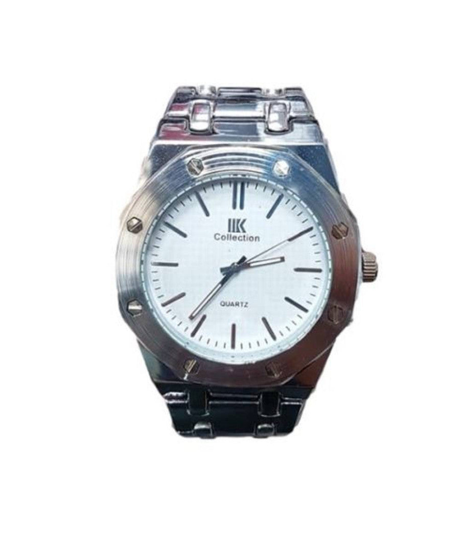 Orologio Da Polso Ik Collection Uomo Analogico Al Quarzo Silver Quadrante Bianco         