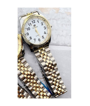 Orologio Da Polso Ik Collection Uomo Analogico Quarzo Dorato Silver Fondo Bianco         