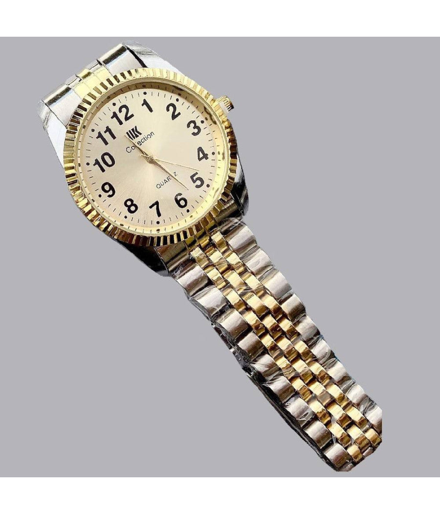 Orologio Da Polso Ik Collection Uomo Analogico Quarzo Dorato Silver Fondo Dorato         