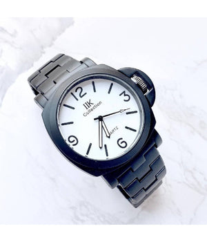 Orologio Da Polso Ik Collection Uomo Analogico Quarzo Grande Nero Fondo Bianco         