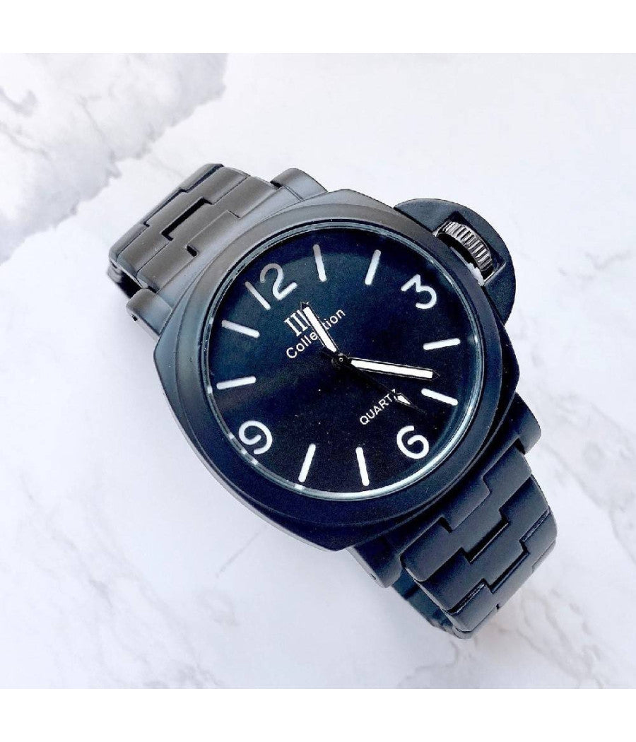 Orologio Da Polso Ik Collection Uomo Analogico Quarzo Grande Nero Fondo Nero         