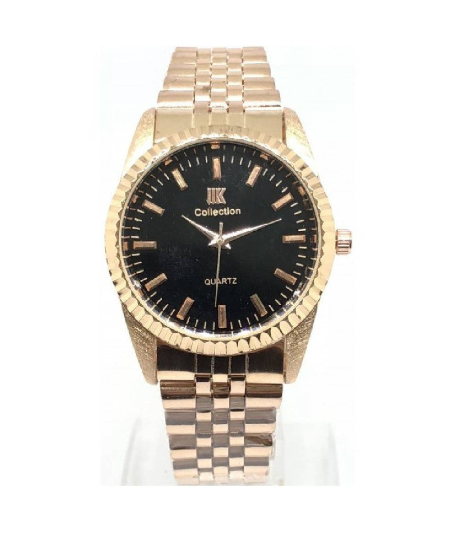 Orologio Da Polso Ik Collection Uomo Donna Analogico Quarzo Rosa Quadrante Nero         