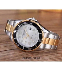 Orologio Da Polso Longbo 80430g Uomo Quarzo Impermeabile Data Silver Dorato Nero         