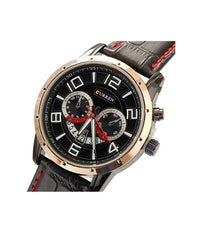 Orologio Da Polso Per Uomo Con Cinturino In Pelle E Qudrante Nero Curren W8140         