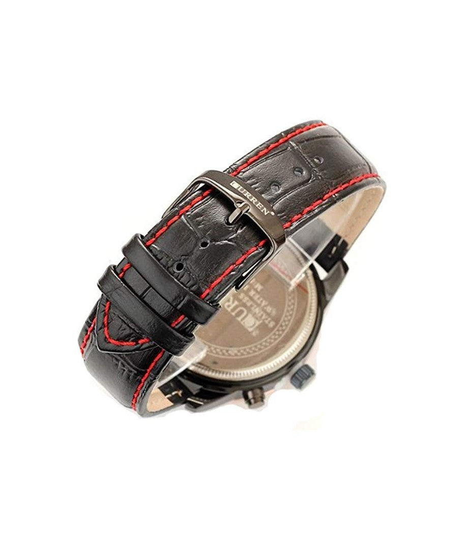 Orologio Da Polso Per Uomo Con Cinturino In Pelle E Qudrante Nero Curren W8140         