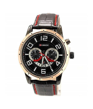 Orologio Da Polso Per Uomo Con Cinturino In Pelle E Qudrante Nero Curren W8140         