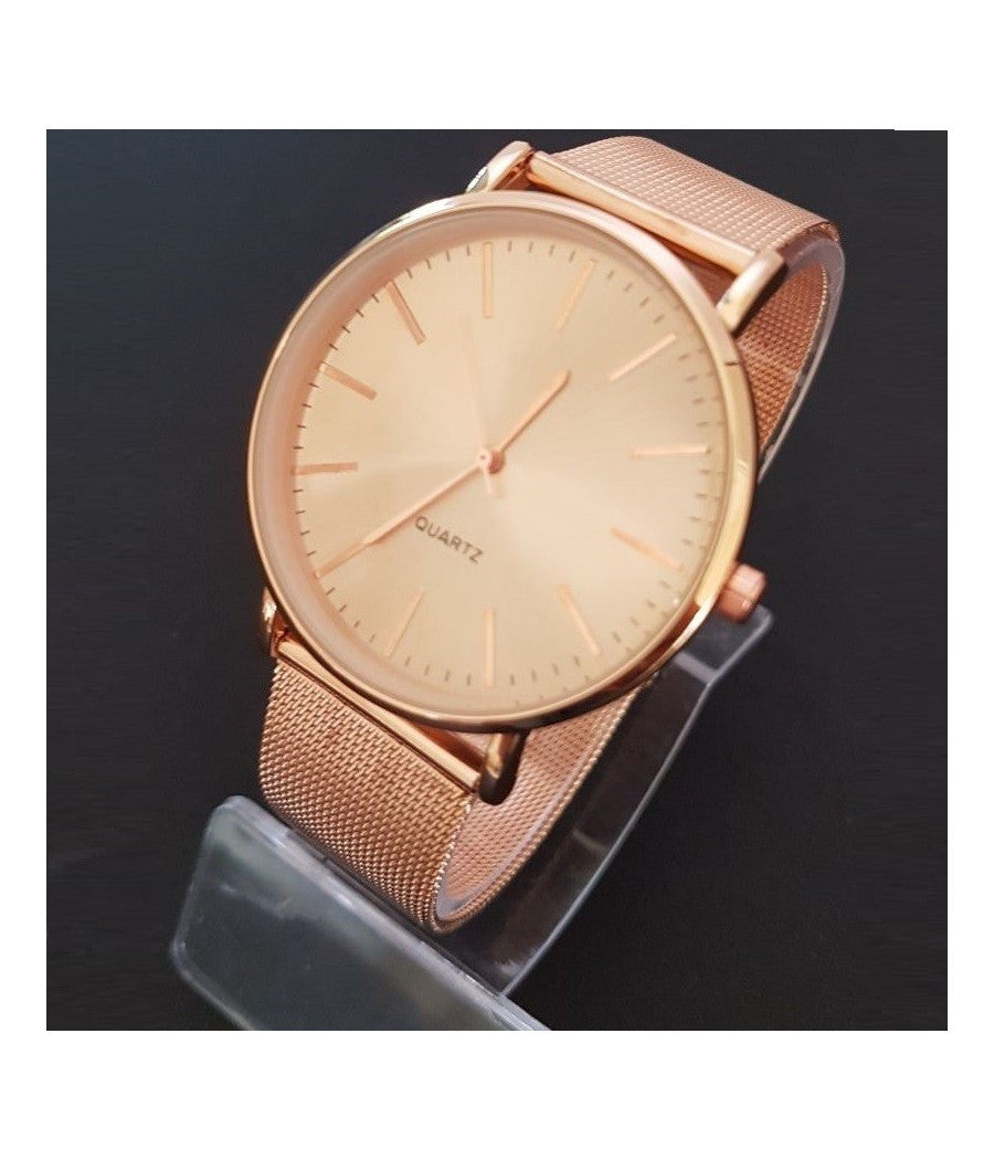Orologio Da Polso Quadrante Rosa Uomo Donna Analogico Quarzo Moderno Fashion         