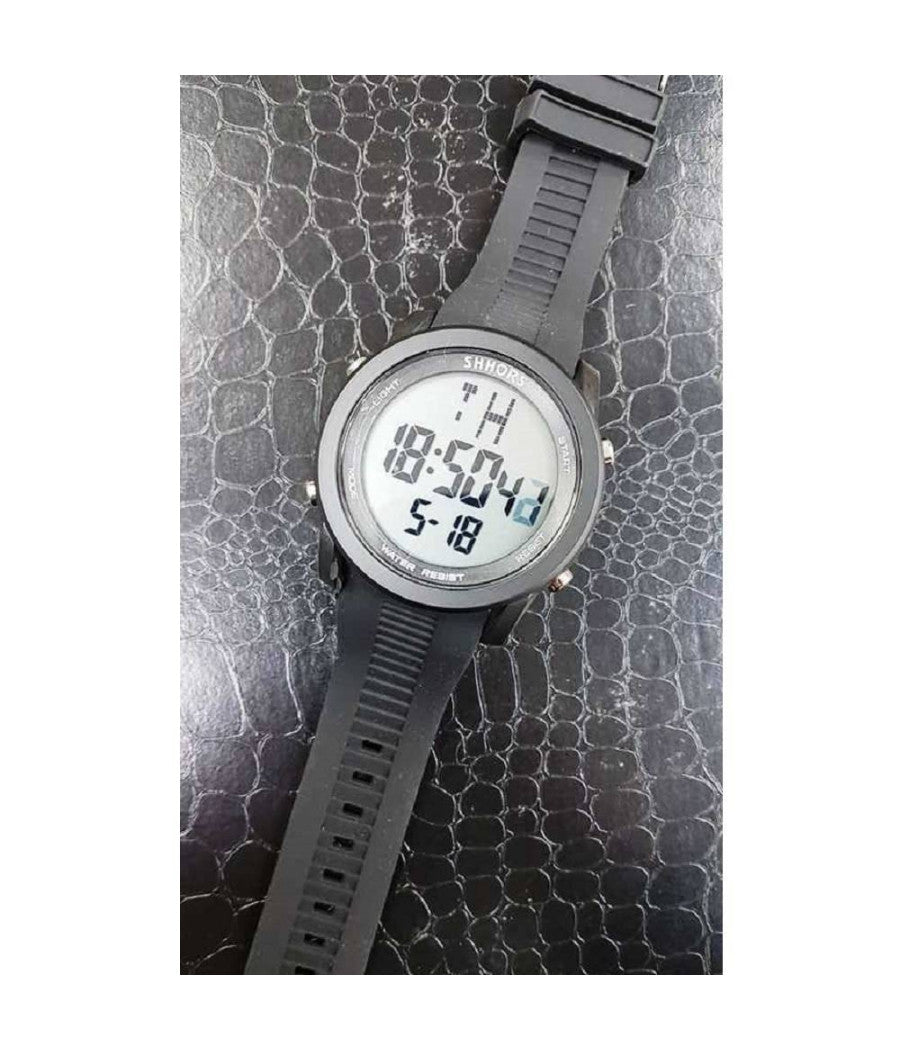Orologio Da Polso Shhors Sh-829b Digitale Moderno Sveglia Cronometro Led Nero         