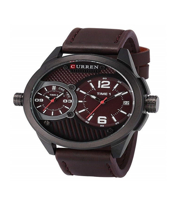 Orologio Da Polso Uomo Curren Analogico Tondo Cur111 Colore Marrone         